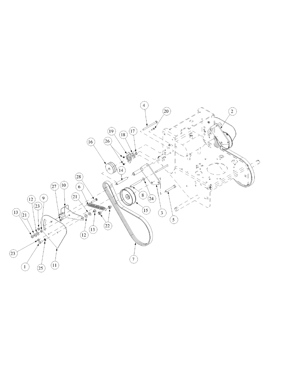 Vari-Touch Drive Assembly Diagram and Parts List for G1548 55AE232S150-WAM Cub Cadet Lawn Mower